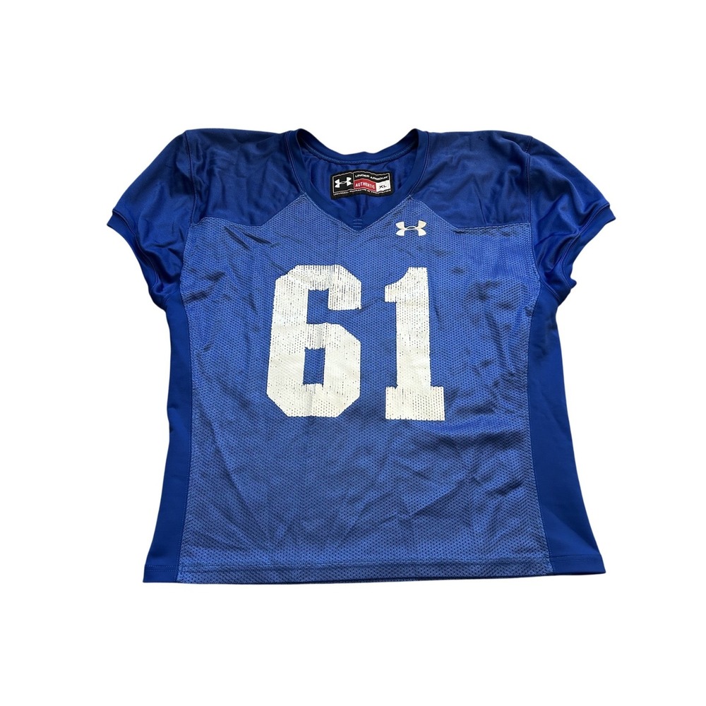 Under Armour Football Practice Jersey Men XL Blue Good Number 61 Mesh Sportswear